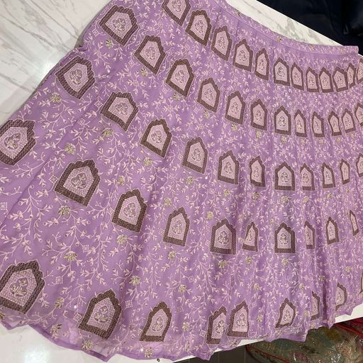 Purple Lehenga Choli In Georgette Silk With Thread Work