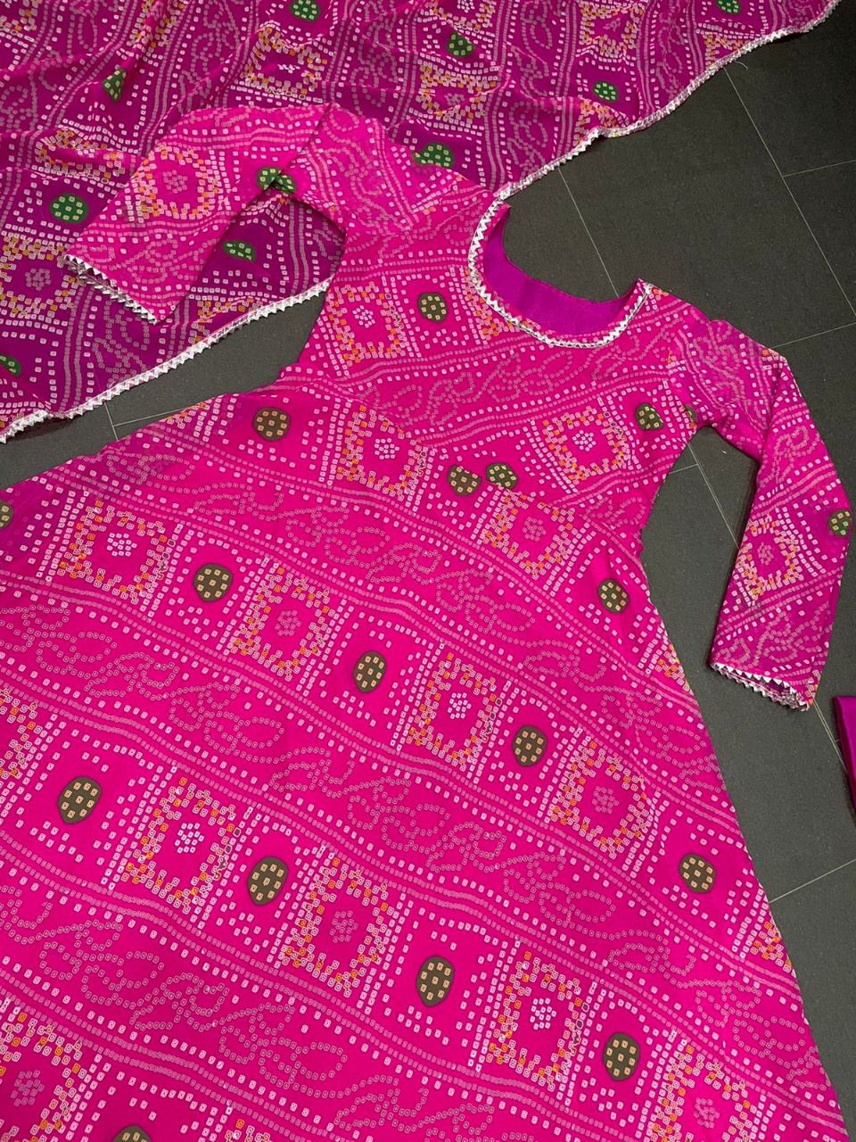 Rani Pink Anarkali Suit In Fox Georgette With Digital Print