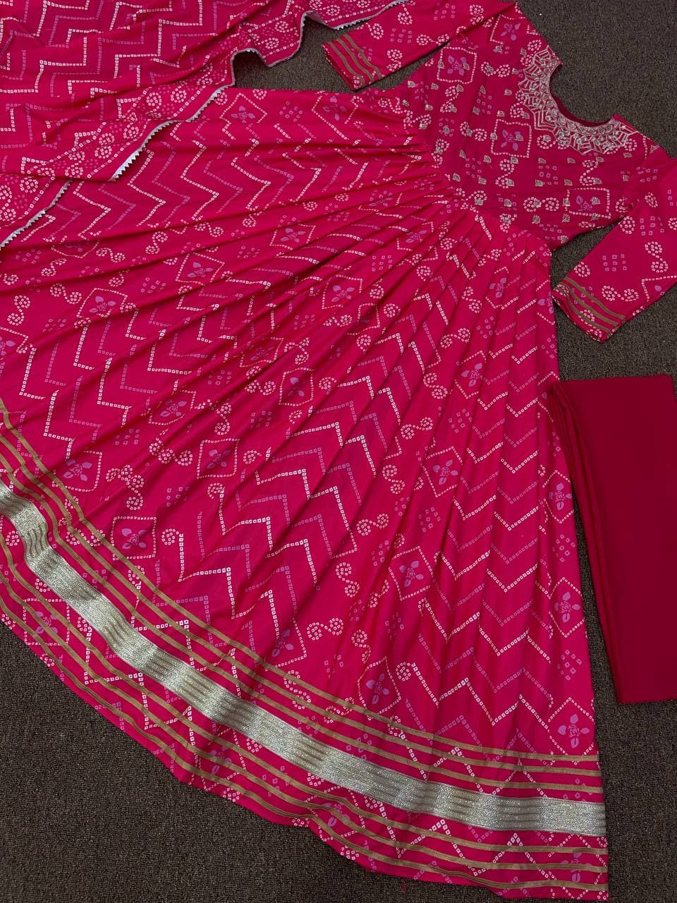 Rani Pink Salwar Suit In Soft Butter Silk With Fancy Digital Print