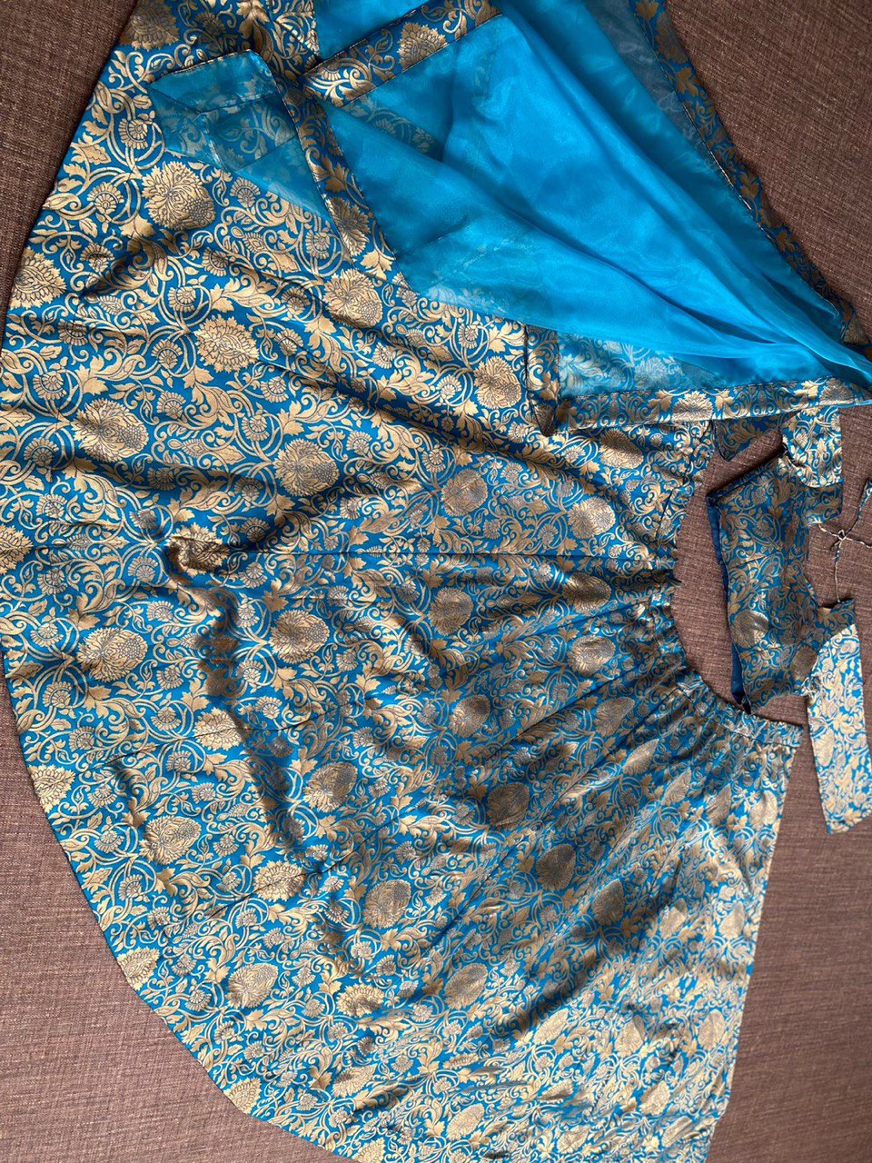 Blue Lehenga Choli In Banarasi Silk With Jacquard