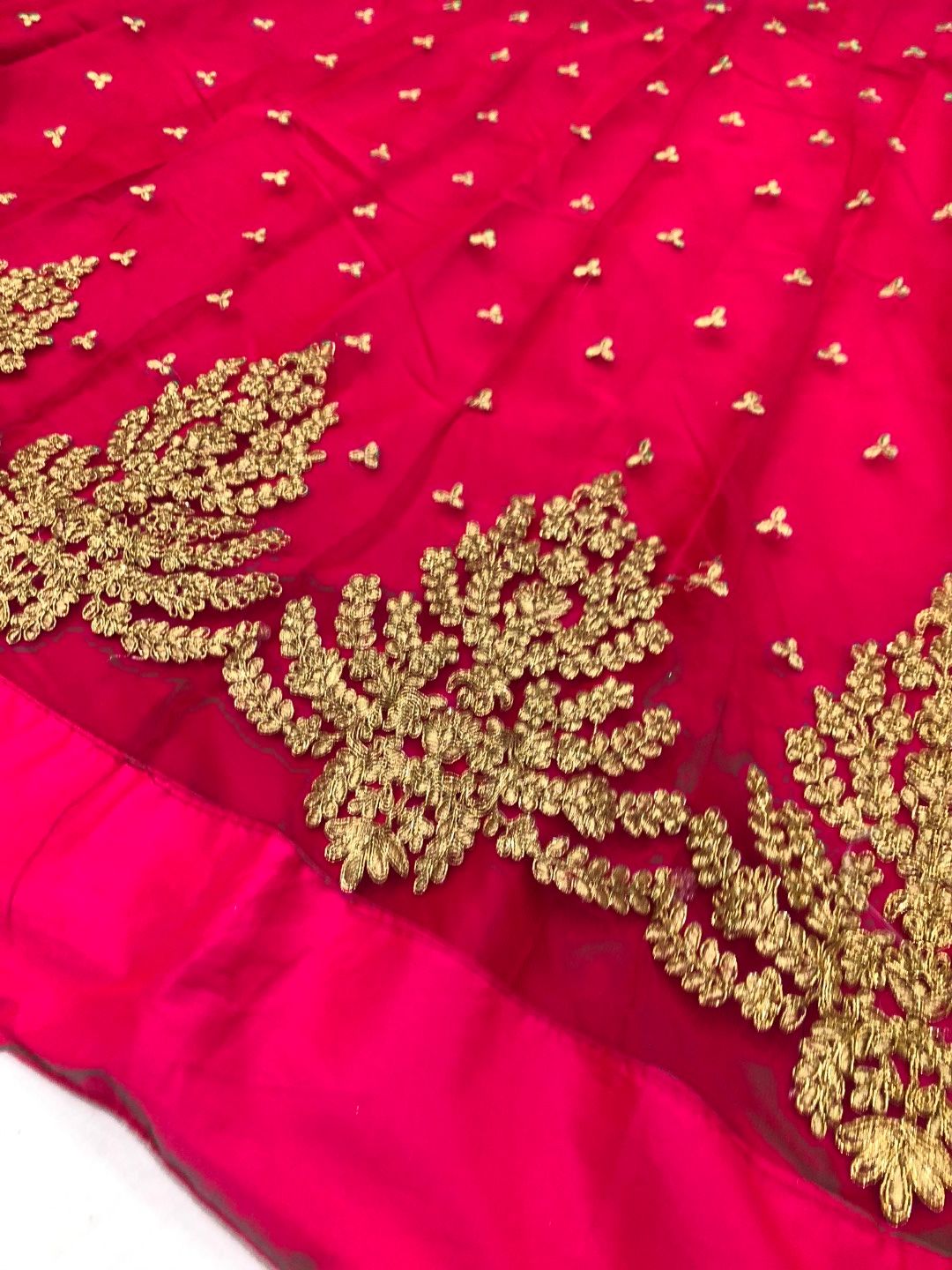 Pink Lehenga Choli In Nylon Mono Net With Embroidery Work