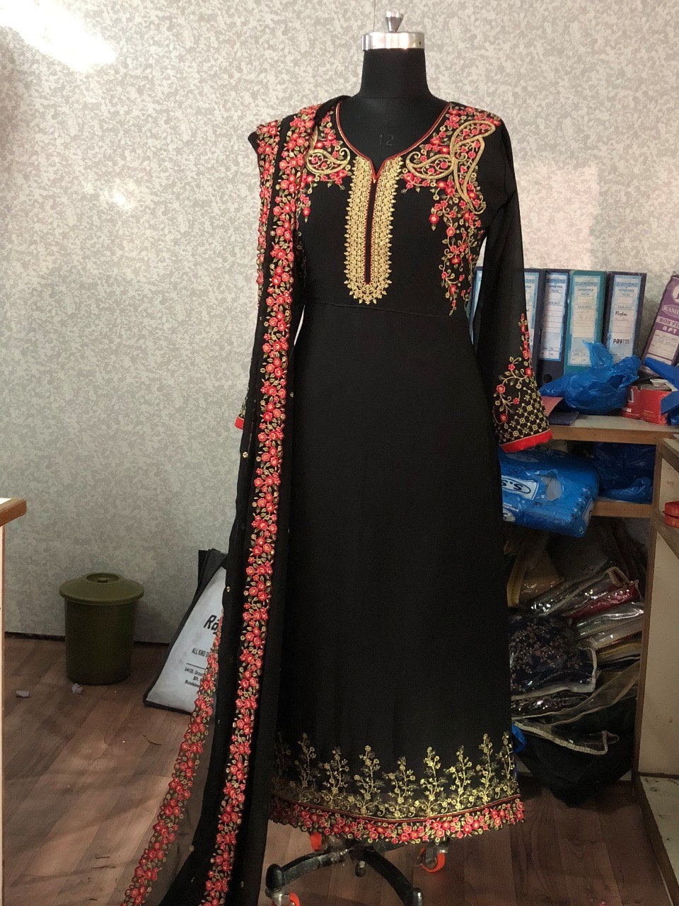 Black Salwar Suit In Georgette Silk With Embroidery Work