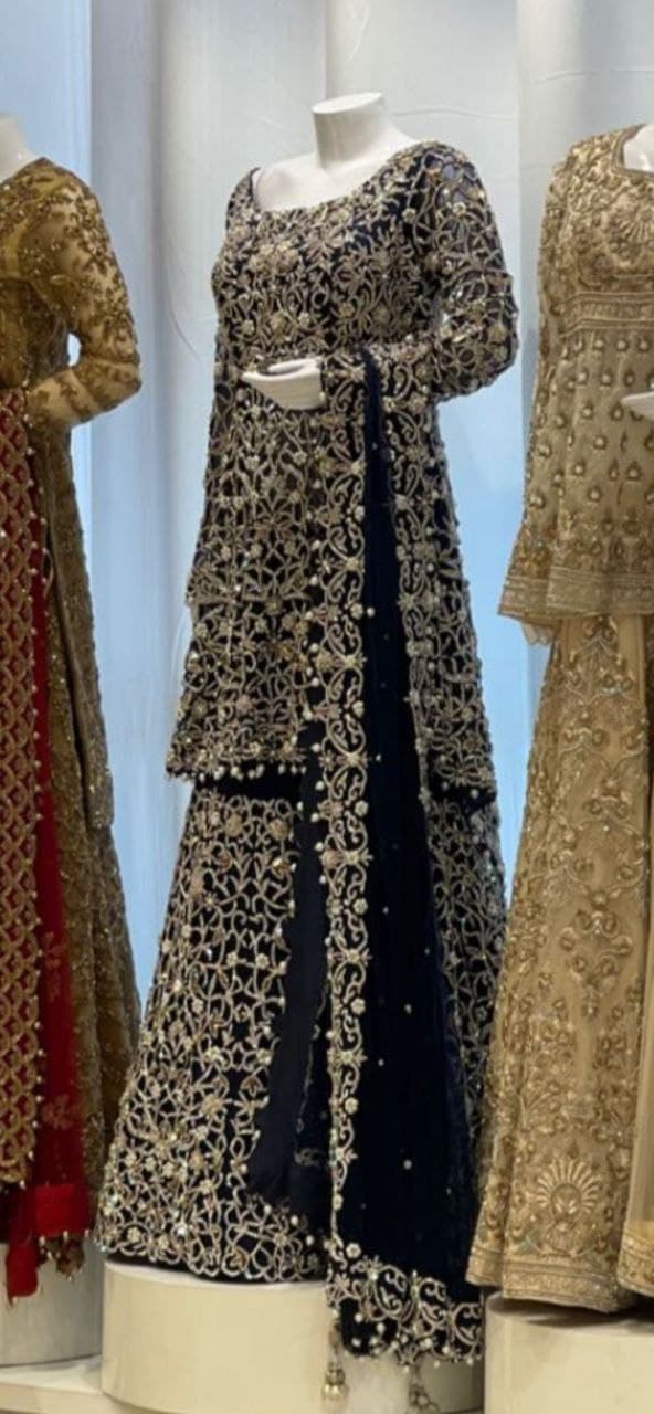 Black Lehenga Choli In Heavy Faux Georgette Silk With Embroidery Work