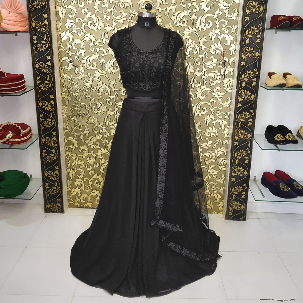 Black Lehenga Choli In Georgette Silk With Embroidery Work