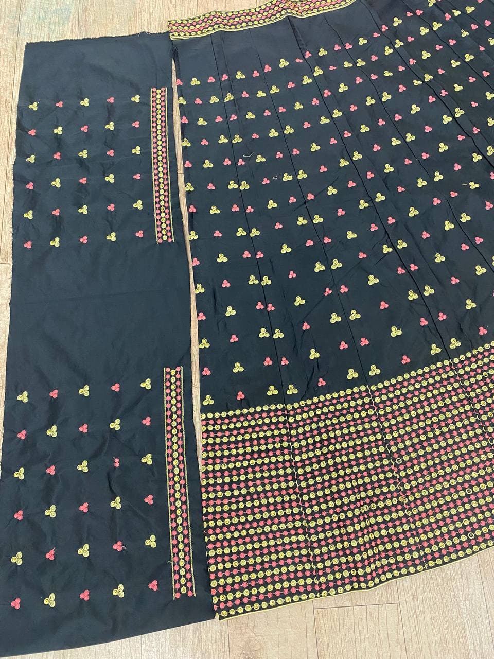 Black Lehenga Choli In Net,Silk With Embroidery Work