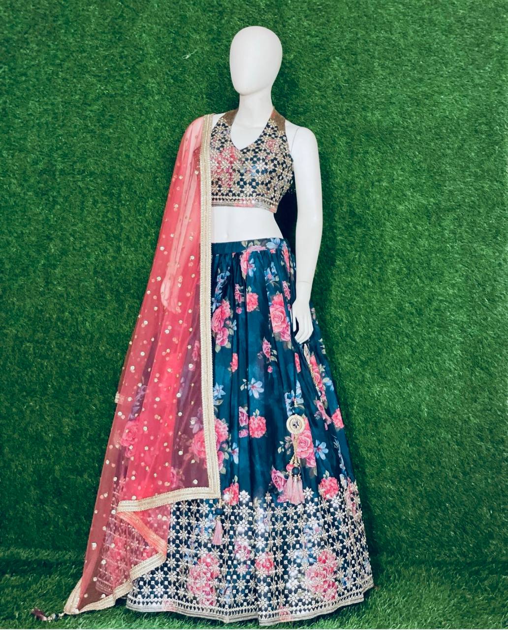 Blue Lehenga Choli In Fox Georgette With Digital Print