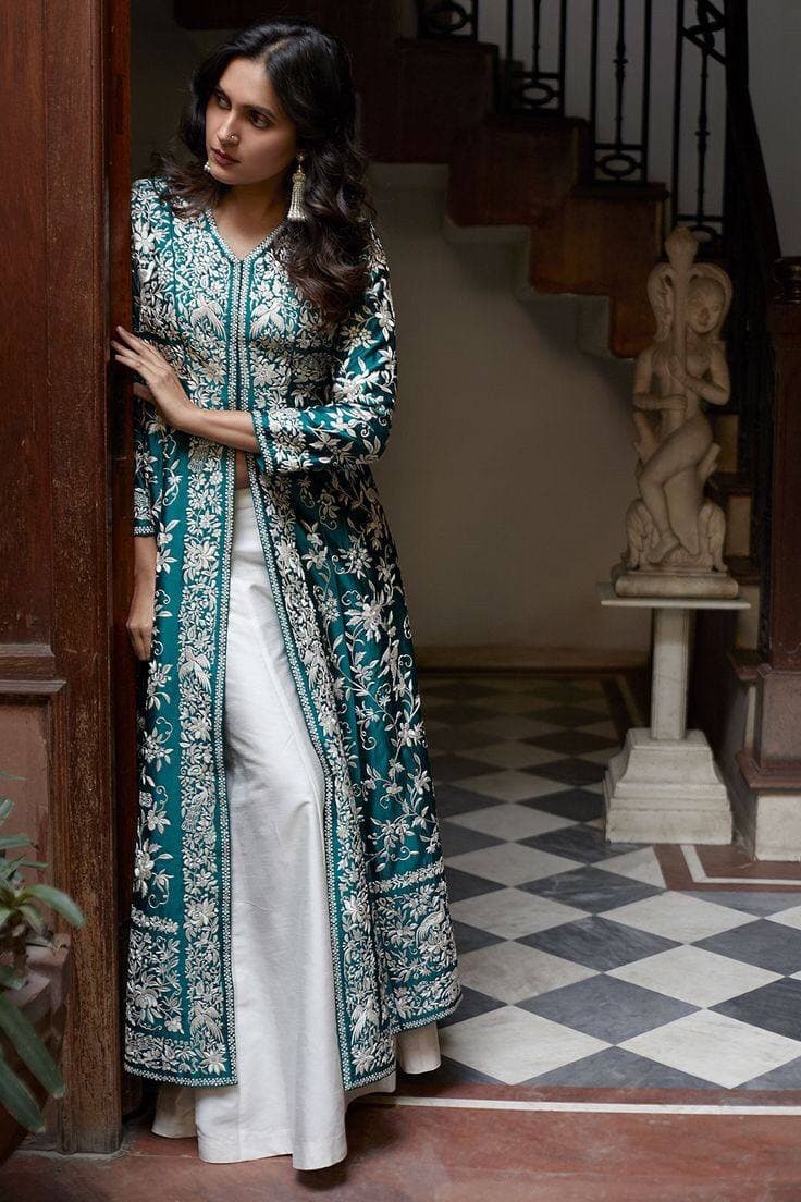 Blue Salwar Suit In Heavy Maska Cotton With Embroidery Work