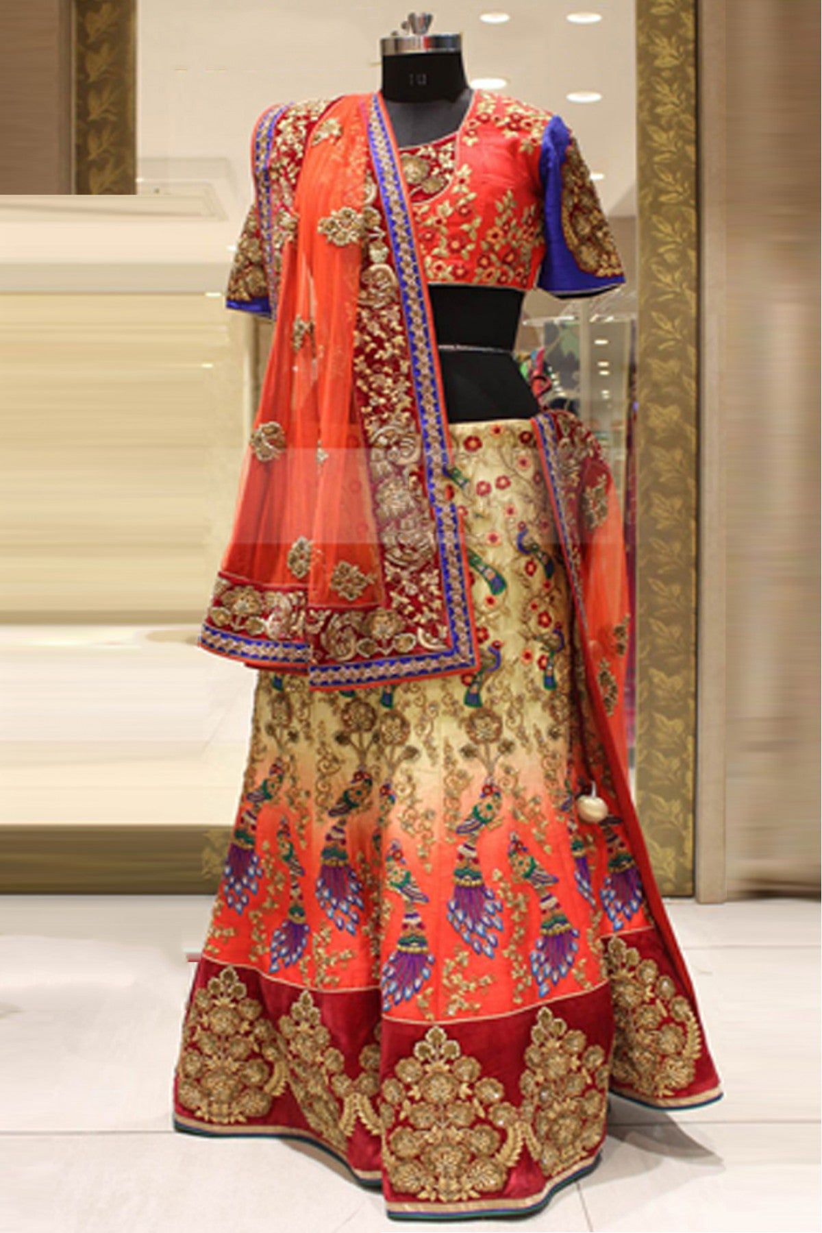 Cream Lehenga Choli In Heavy Viscose Silk Padding With Fancy Thread Work