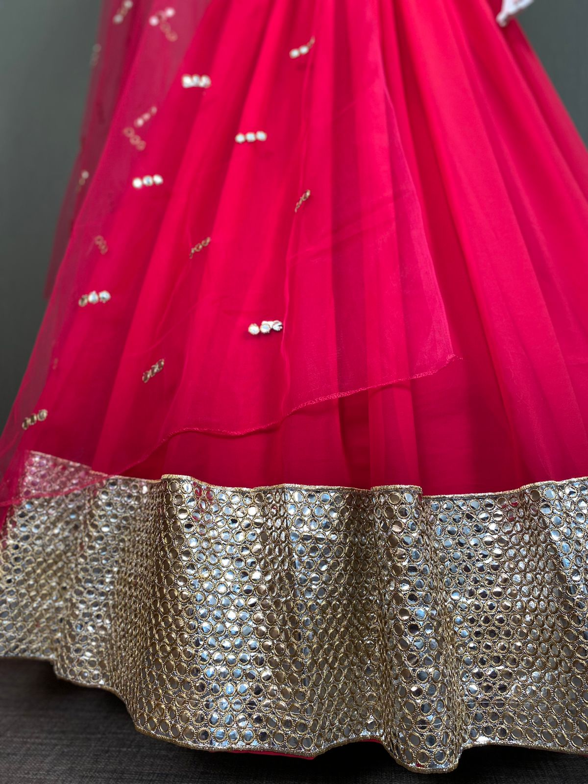 Gajri Lehenga Choli In Georgette Silk With Sequence Work