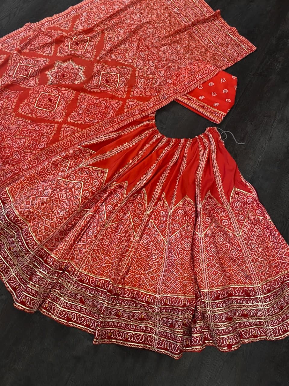 Gajri Lehenga Choli In Vaishali Silk With Digital Print