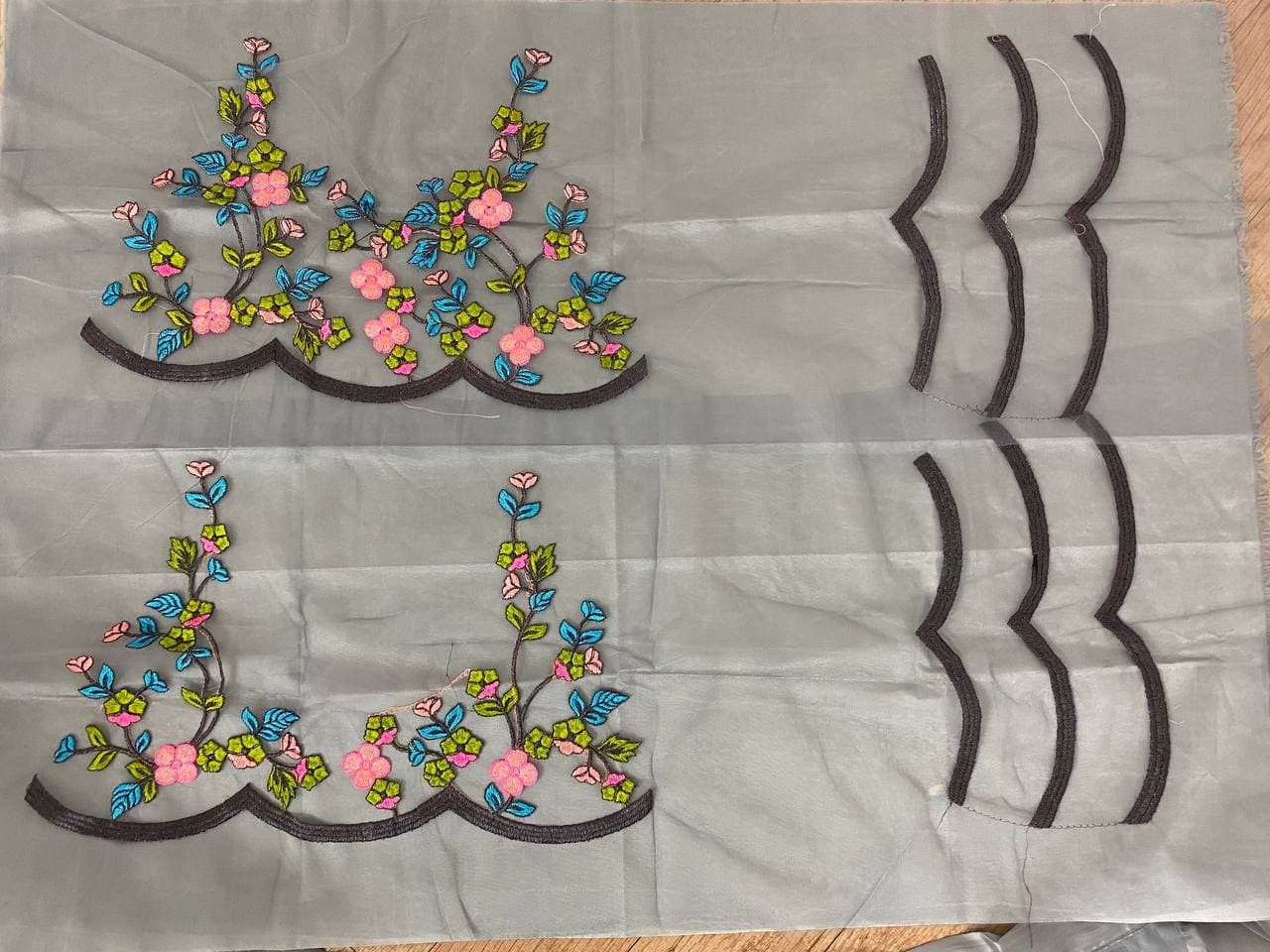 Gray Lehenga Choli In Net,Silk With Multi Embroidery Work