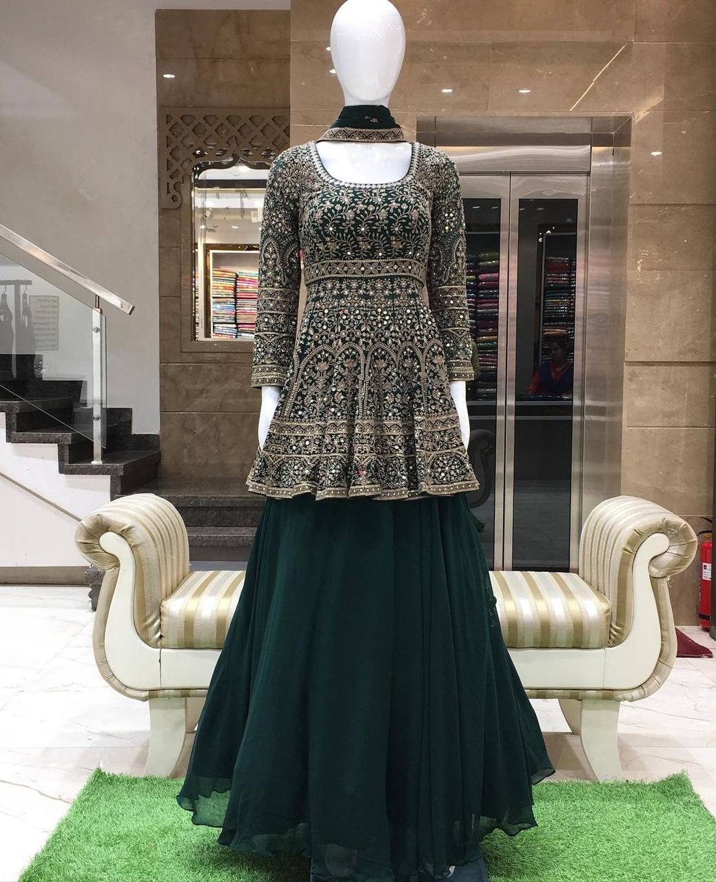 Green Lehenga Choli In Fox Georgette