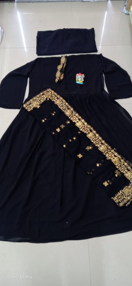 Black Salwar Suit In Georgette Silk