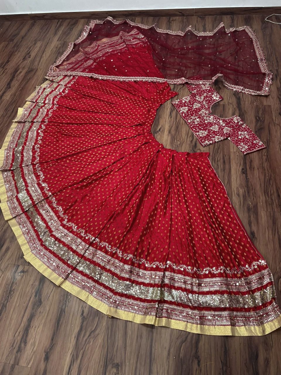 Maroon Lehenga Choli In Jacquard With Embroidery Work