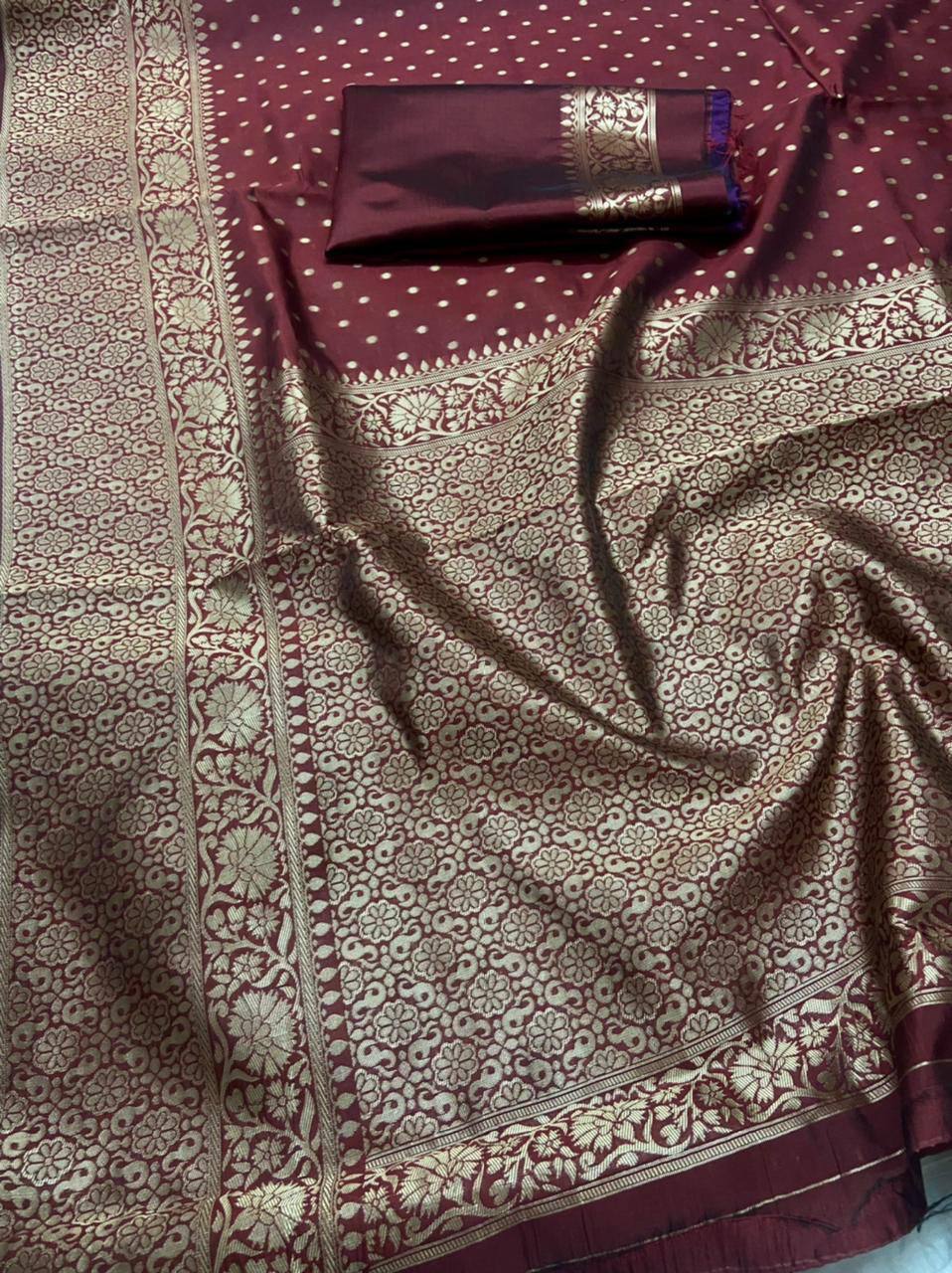 Maroon Kanjivaram Wedding Wear Saree With Blouse