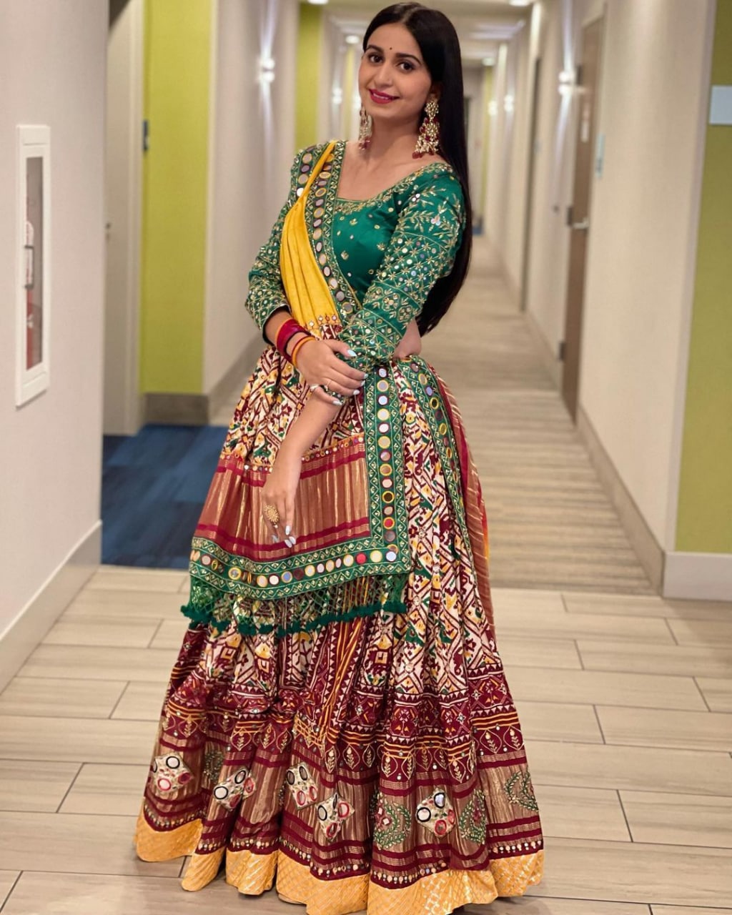 Multi Lehenga Choli In Butter Silk With Digital Print