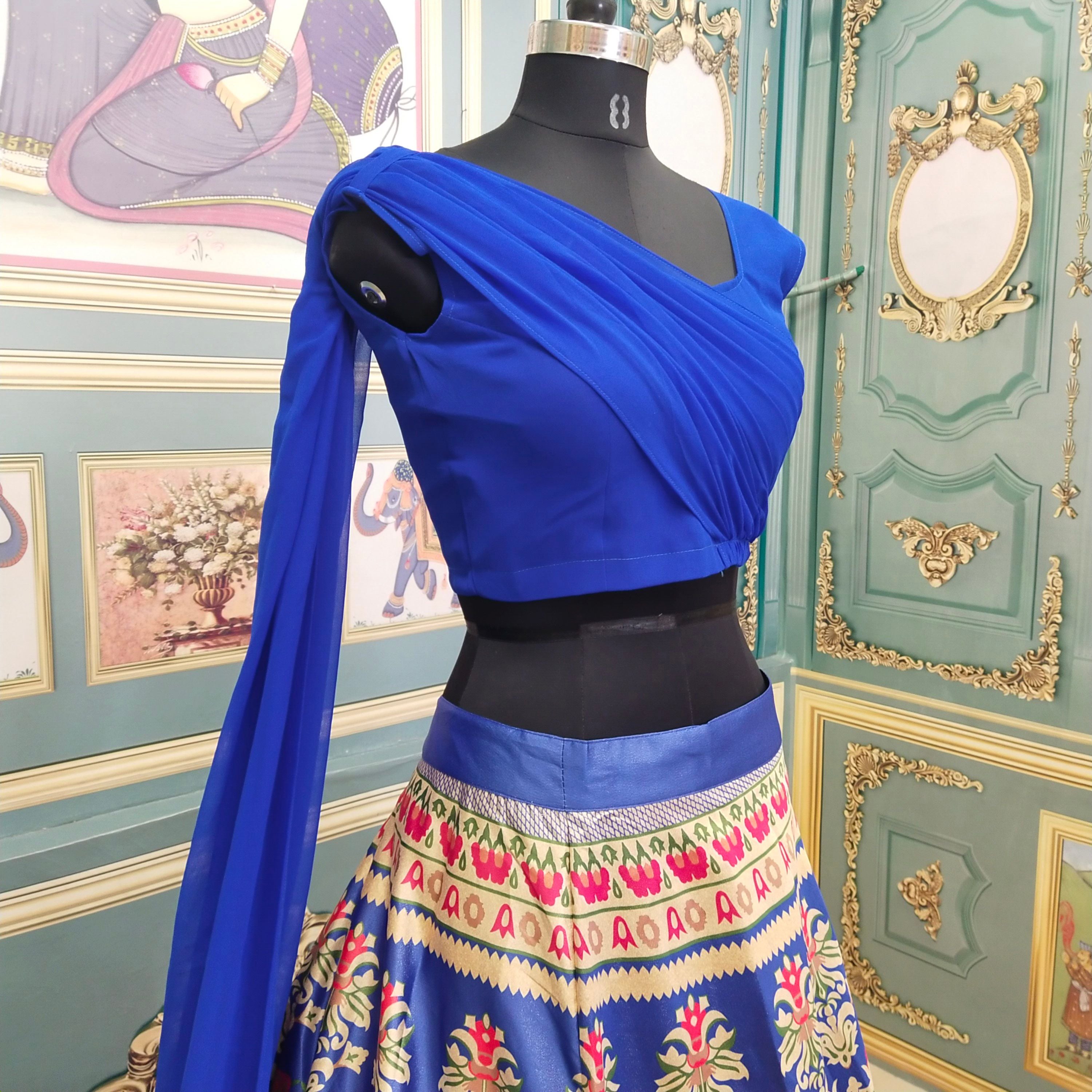 Multi Lehenga Choli In Gotta Satin With Digital Print