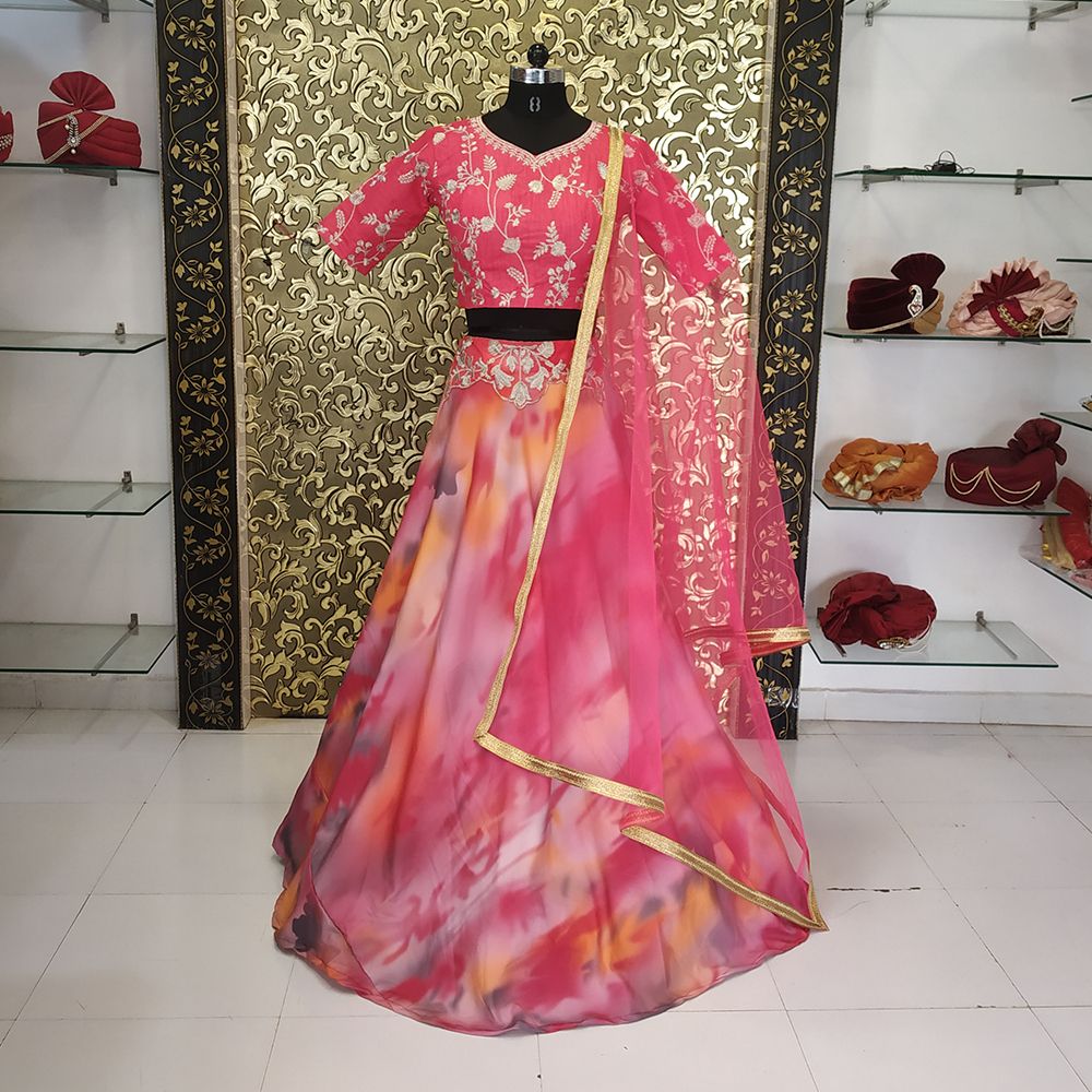 Multi Lehenga Choli In Heavy Crape With Digital Print