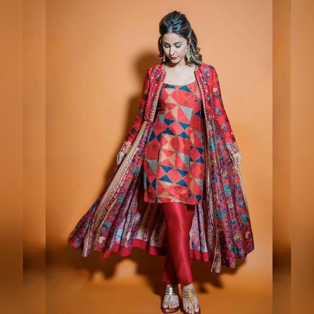 Multi Salwar Suit In Italian Silk With Heavy Digital Print