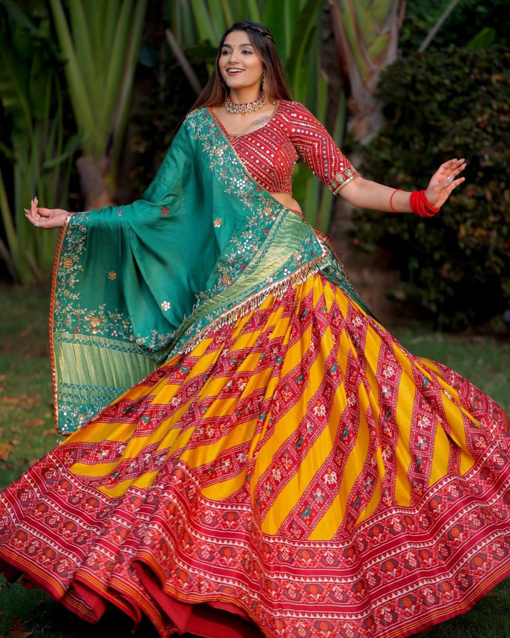 Multi Lehenga Choli In Soft Butter Silk With Digital Print