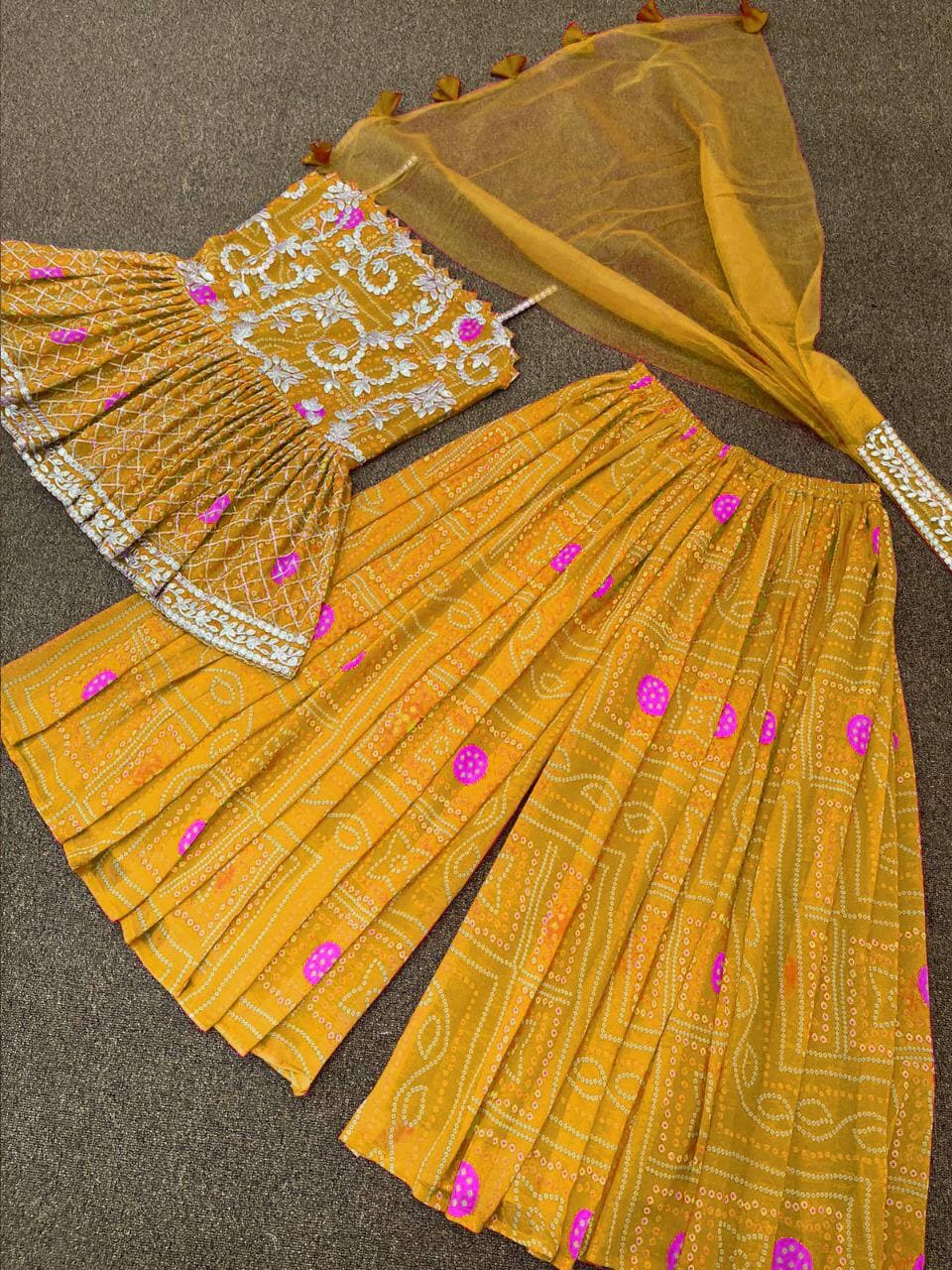 Mustard Yellow Salwar Suit In Heavy Fox Georgette With Fancy Digital Print