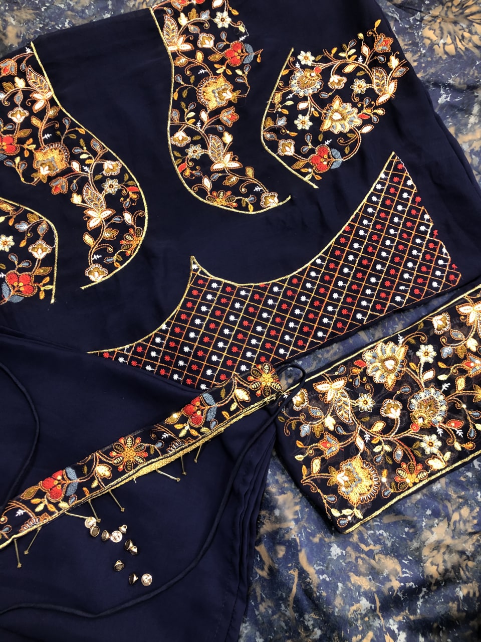 Navy Blue Malai Silk Heavy Digital Printed Lehenga Choli With Belt