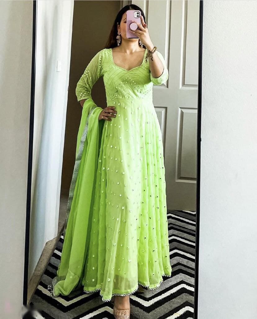 Buy Naarz Fashion Girls Green Solid Net A-Line Gown Dress (13 to 14 Years)  Online at Best Prices in India - JioMart.
