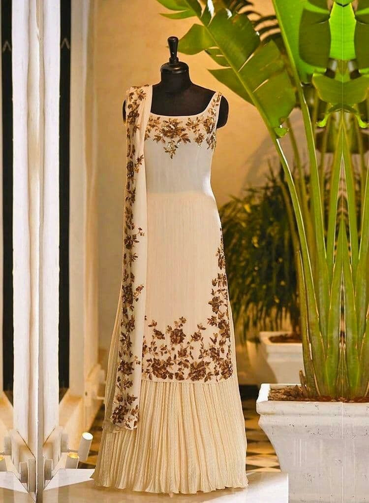 Peach Salwar Suit In Georgette Silk With Sequence Embroidery Work