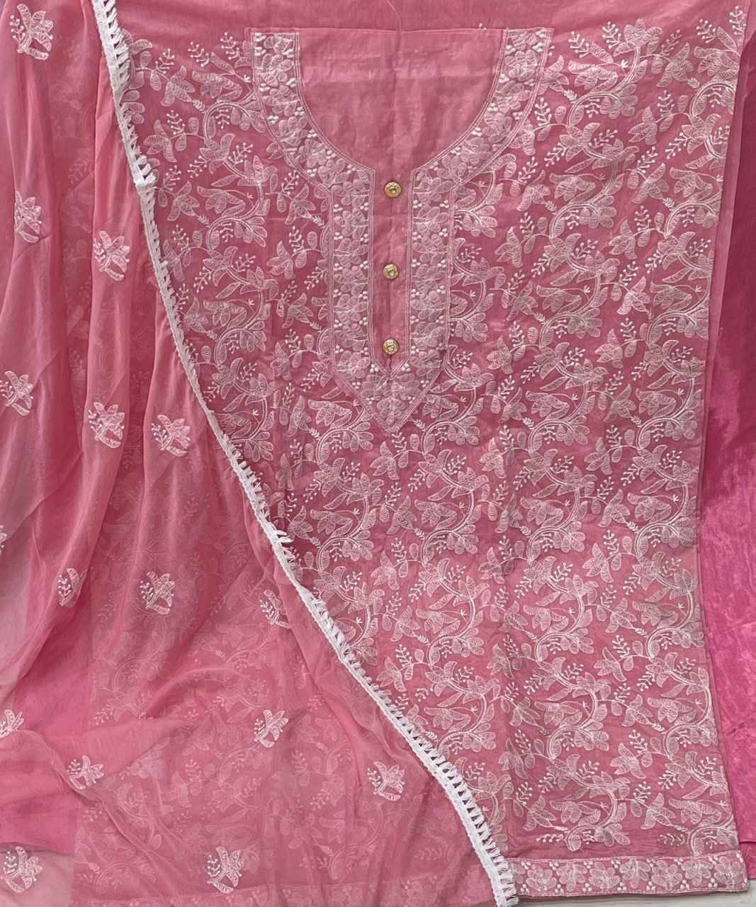 Pink Salwar Suit In Santoon With Embroidery Work