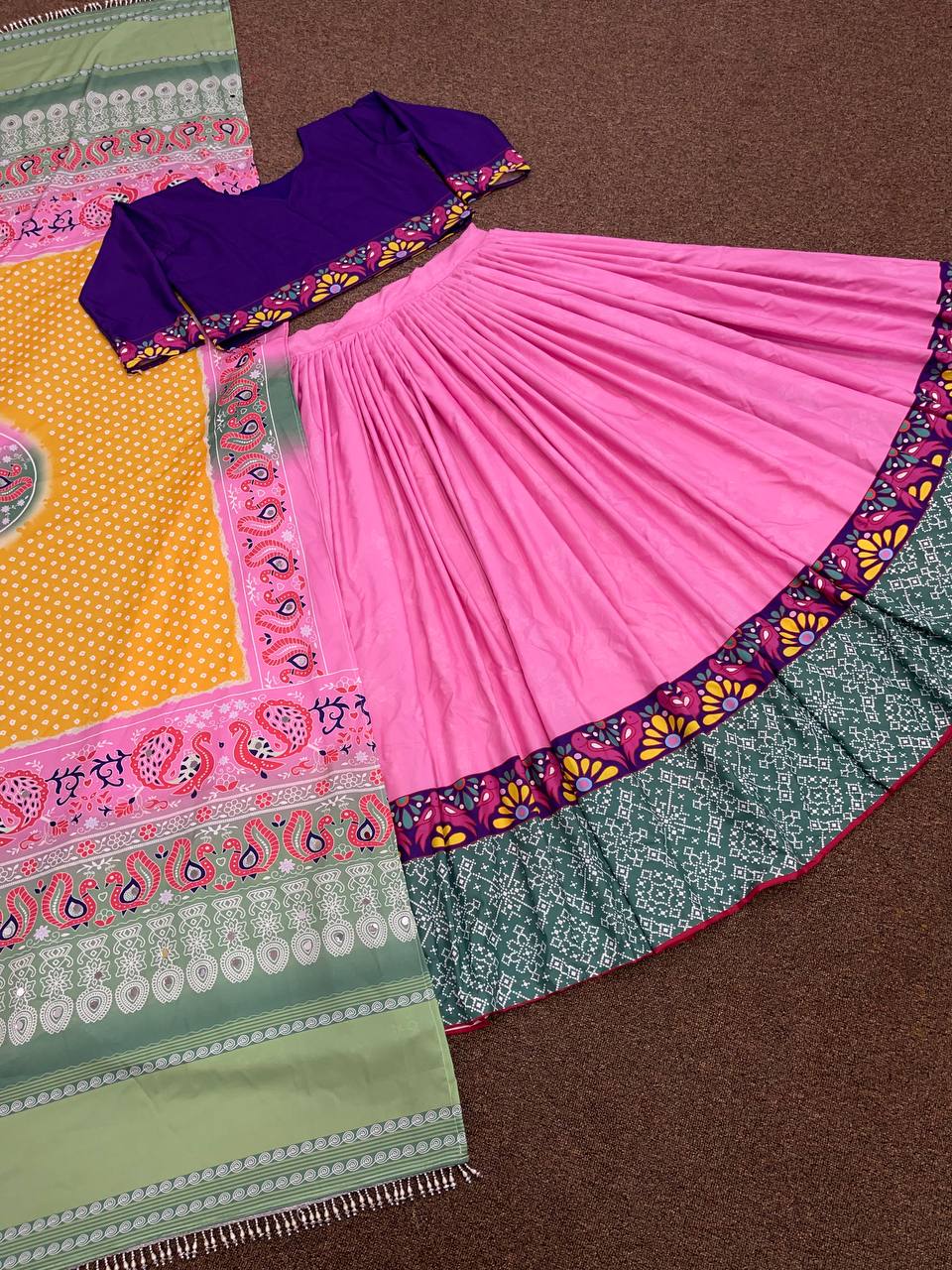 Pink Lehenga Choli In Soft Butter Silk With Digital Print