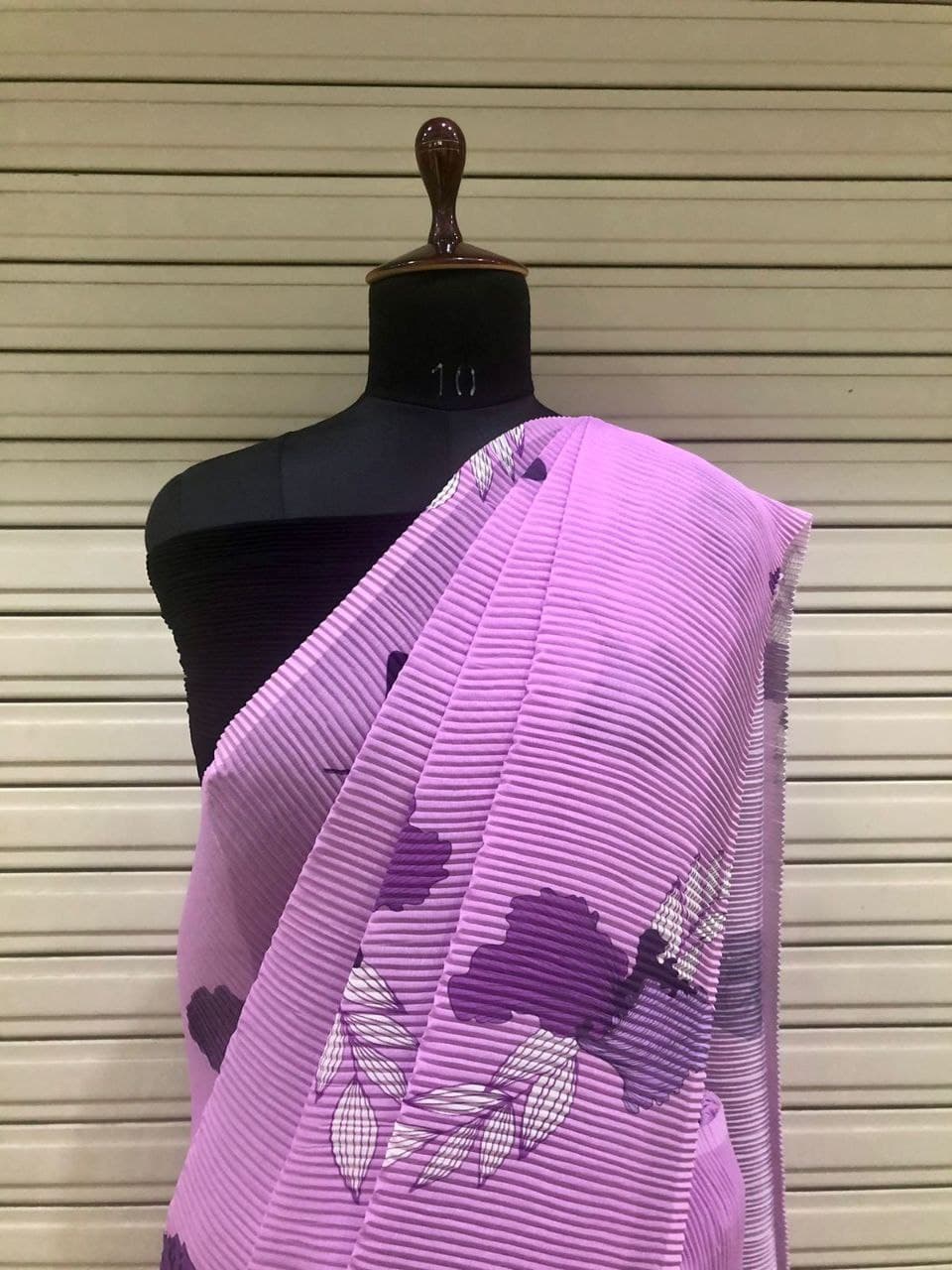 Purple Saree In Fox Georgette With Digital Print