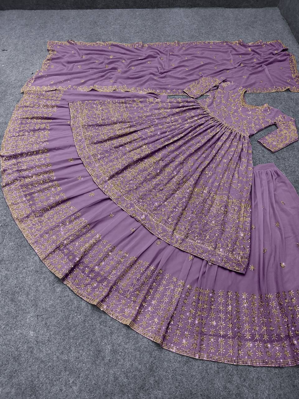 Purple Lehenga Choli In Fox Georgette With Embroidery Work