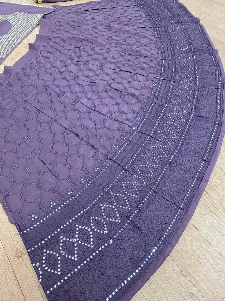 Purple Lehenga Choli In Cotton Satin Silk With Multi Embroidery Work