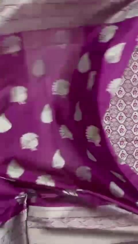 Purple Lichi Silk Banarasi Saree With Blouse