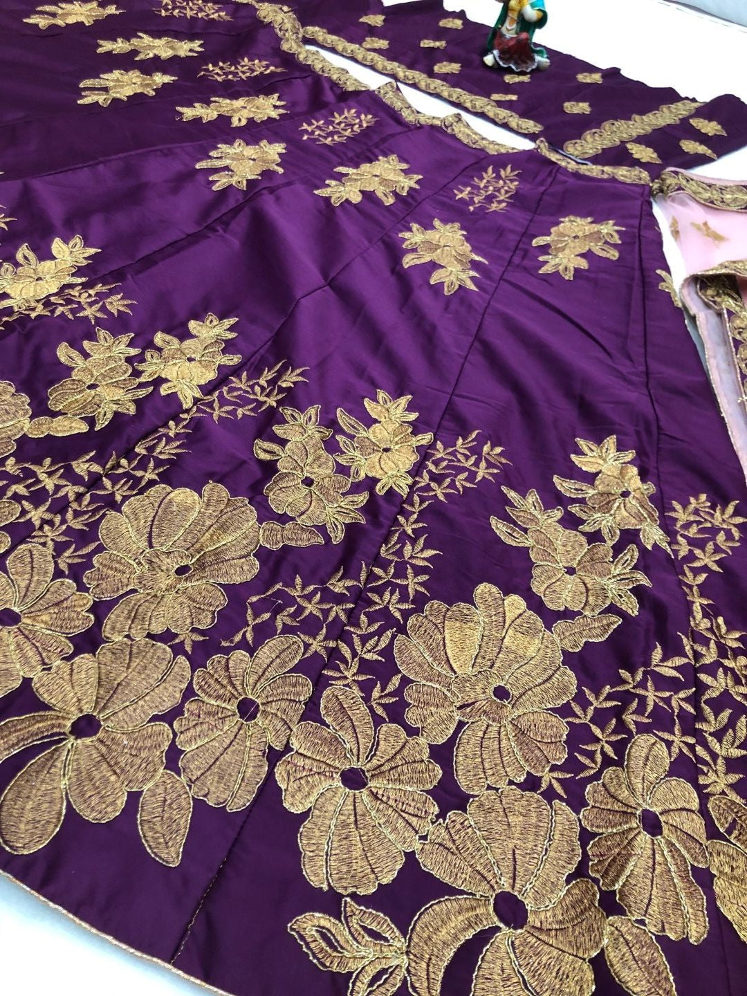 Wine Lehenga Choli In Malai Satin Silk With Embroidery Work