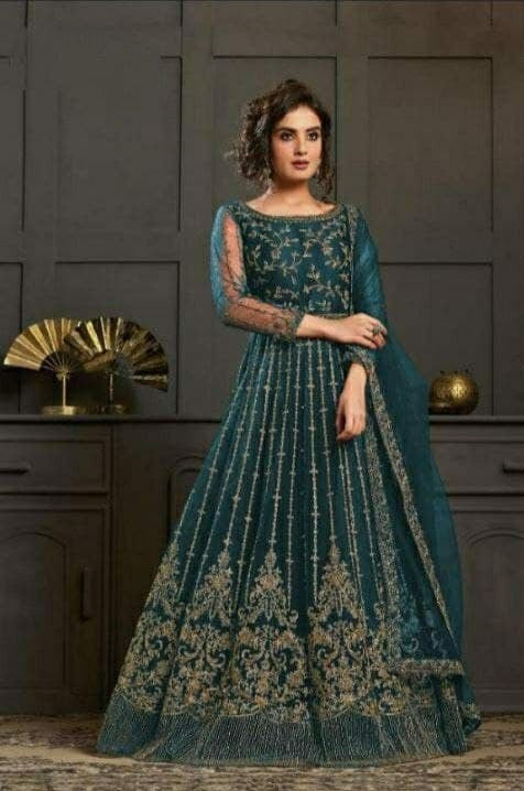 Rama Gown In Butterfly Mono Net With Embroidery Work