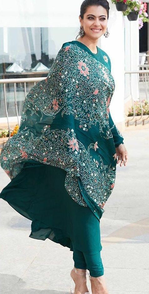 Rama Green Georgette Silk Digital Printed Gown