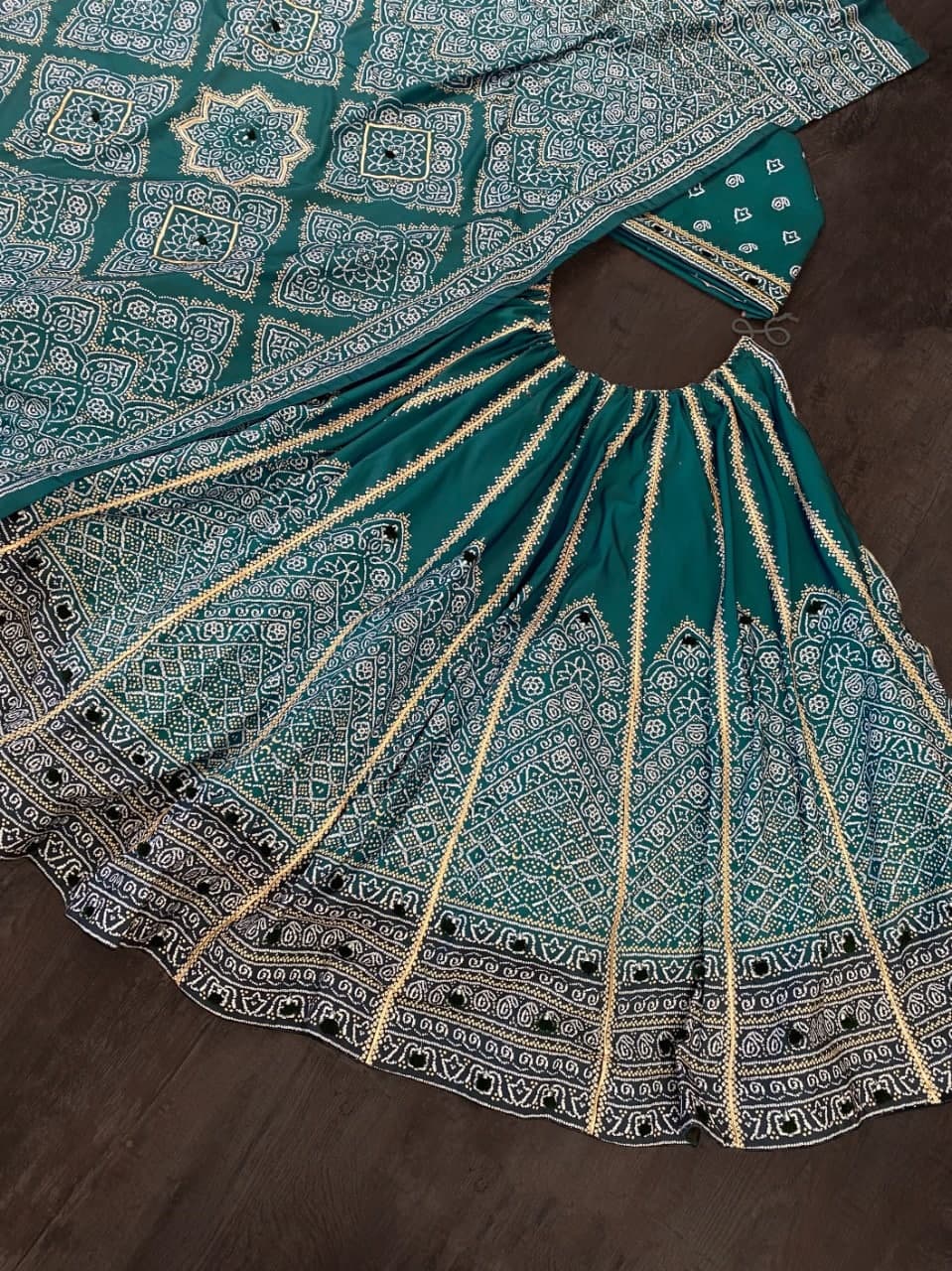 Rama Lehenga Choli In Vaishali Silk With Digital Print