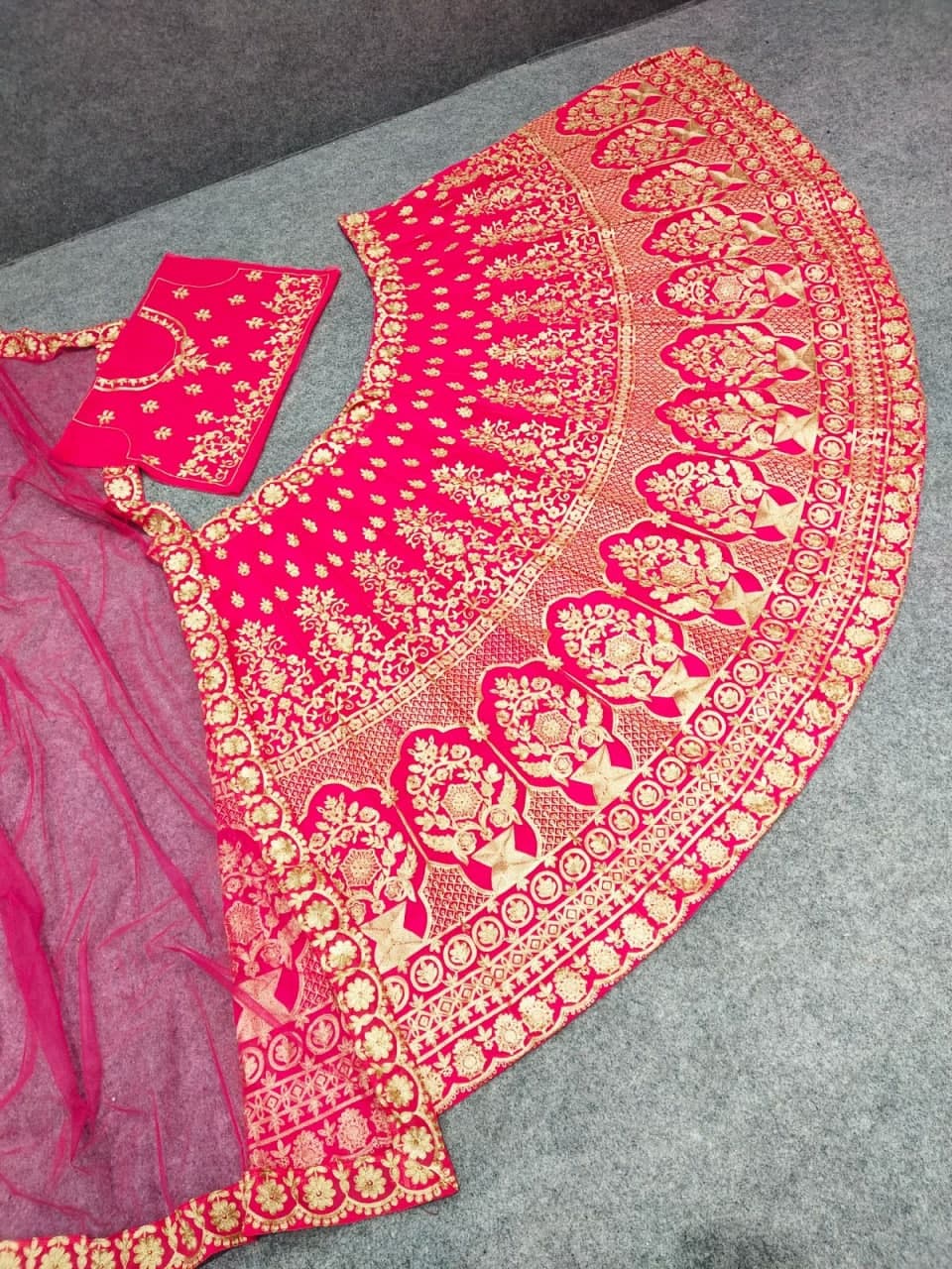 Rani Pink Lehenga Choli In Fox Georgette With Embroidery Work