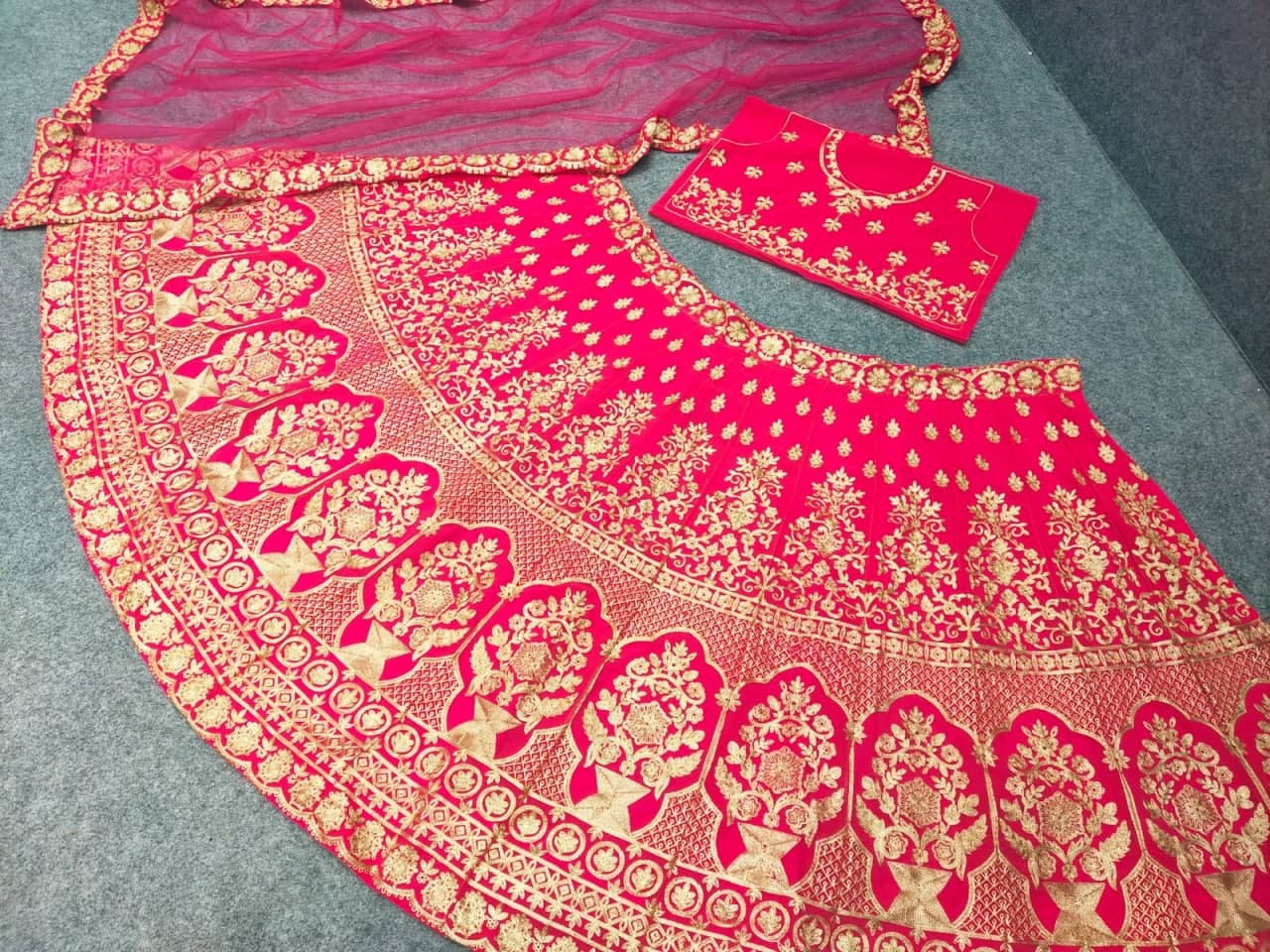 Rani Pink Lehenga Choli In Fox Georgette With Embroidery Work