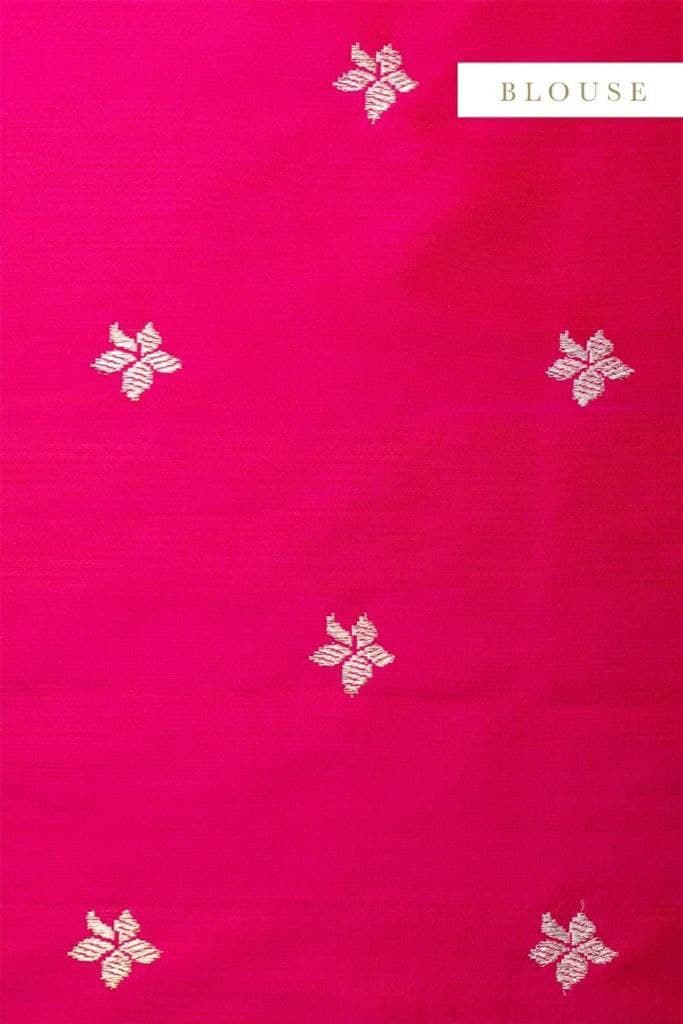 Rani Pink Saree In Kanjivaram With Zari Work