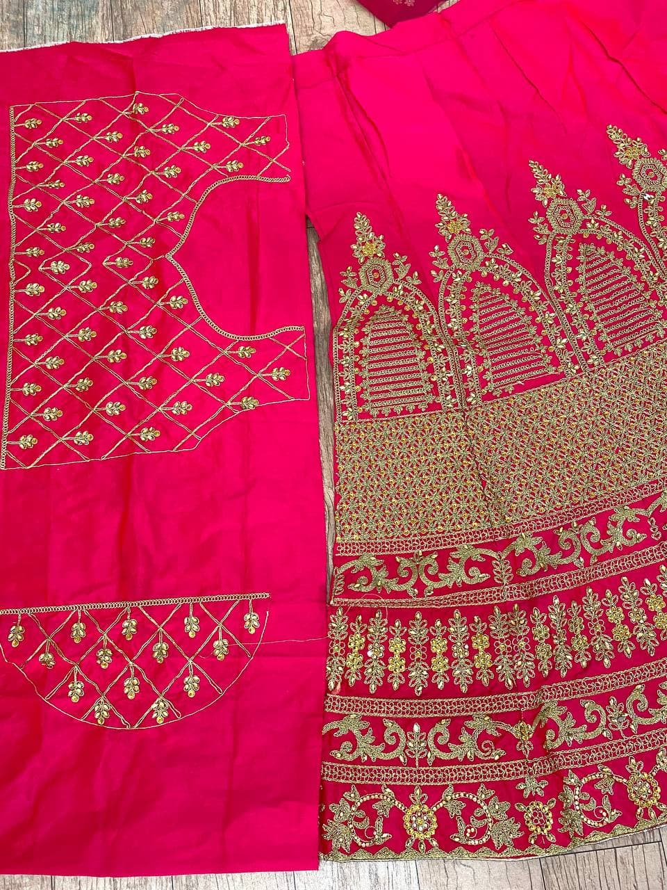 Rani Pink Lehenga Choli In Malai Satin Silk With Cording Work