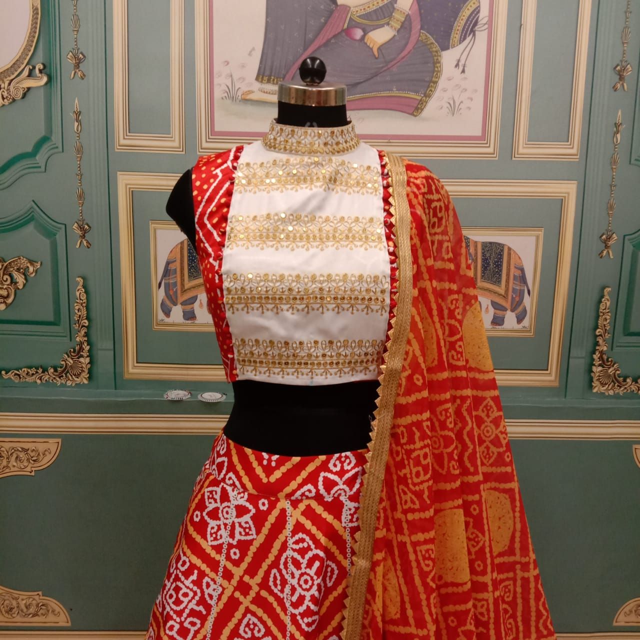 Red Lehenga Choli In Italian Silk With Embroidery Work