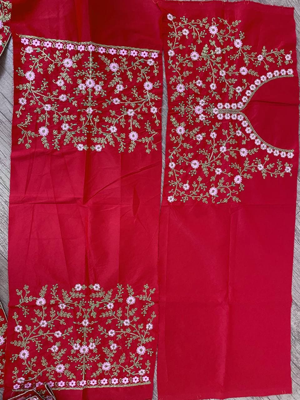 Red Lehenga Choli In Malai Satin Silk With Multi Embroidery Work