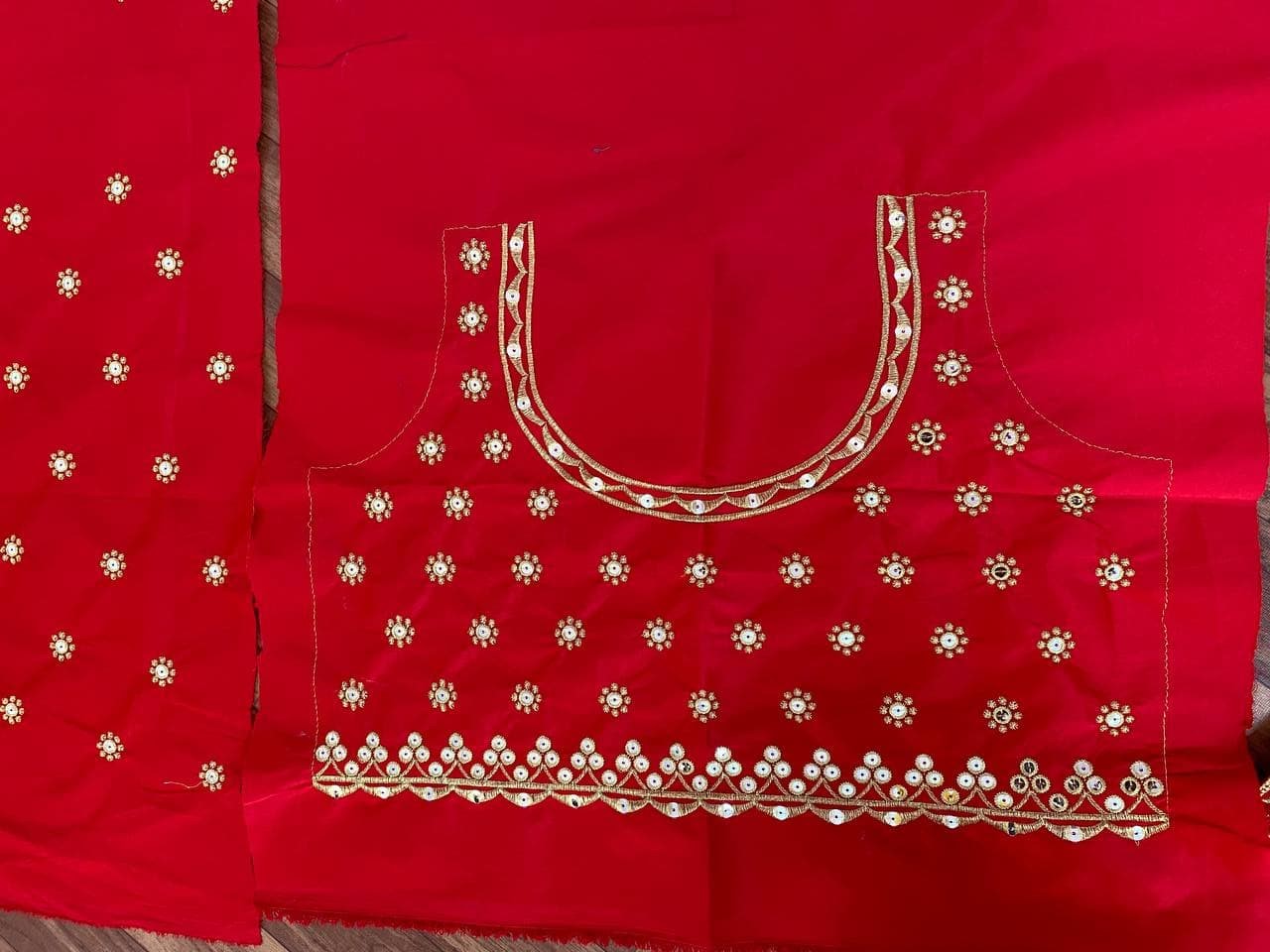 Red Lehenga Choli In Malai Satin Silk With 9 MM Sequence Work