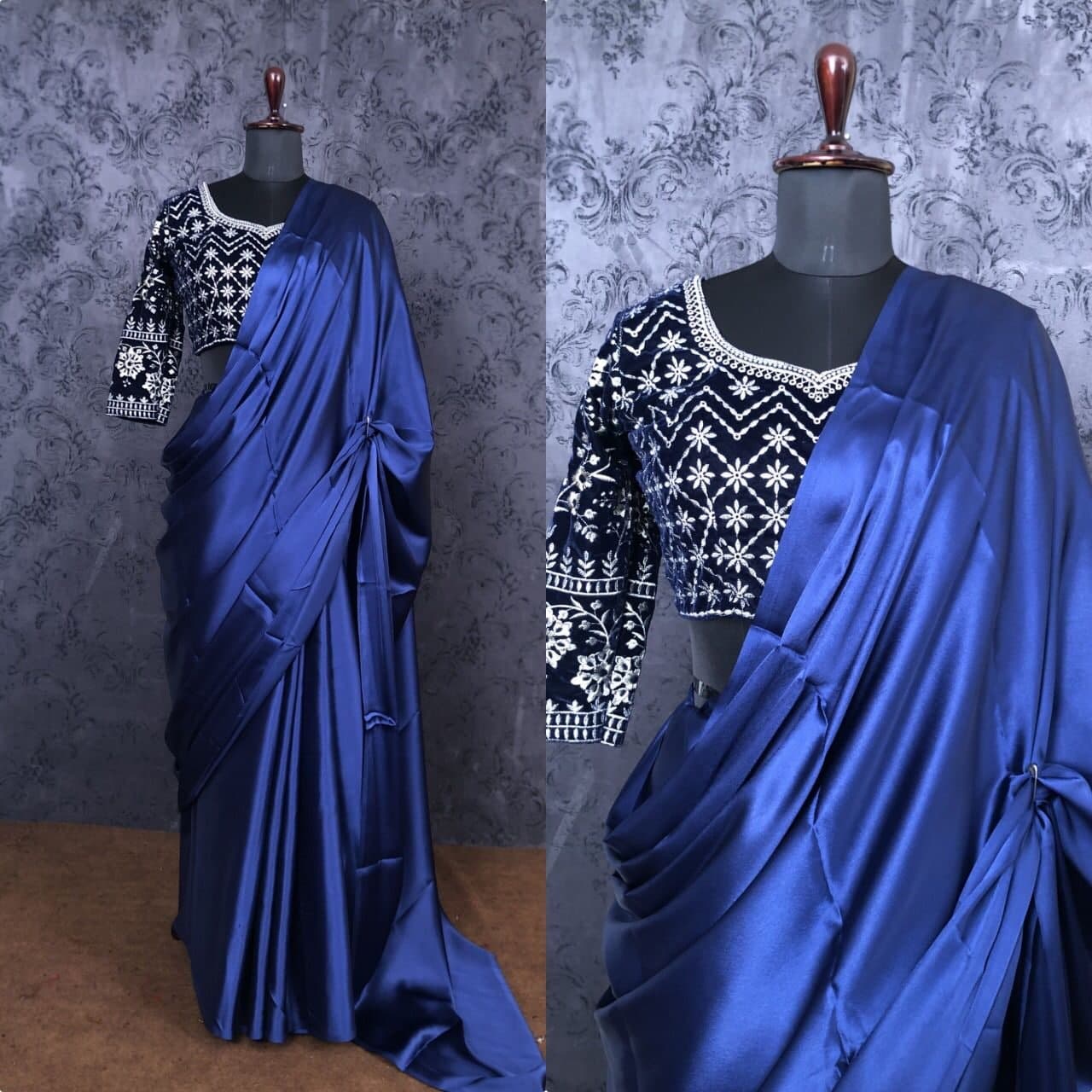 Stunning Blue Chanderi Handloom Tissue Silk Saree – Luxurion World