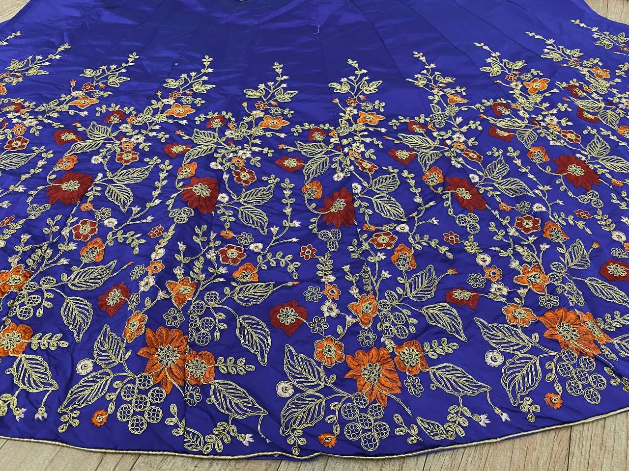 Royal Blue Lehenga Choli In Jalbari Satin Silk With Multi Embroidery Work