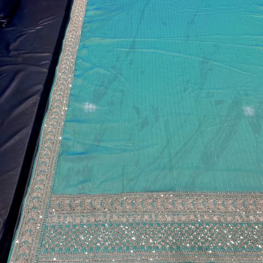 Sky Blue Saree In Art Silk With Sequence Work