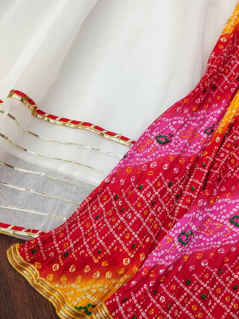 White Anarkali Suit In Chanderi Silk With Sequence Work