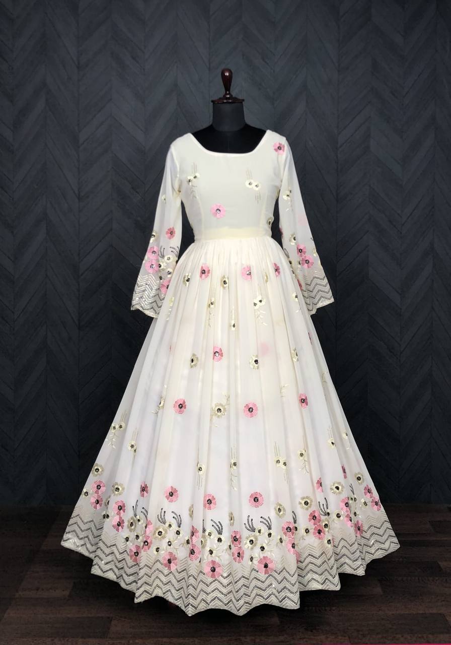 Indian Pakistani Long Frock Anarkali Kurti Gown White Color Wedding Frock  Style Kurti Salwar Suit Reception Wedding Anarkali - Etsy